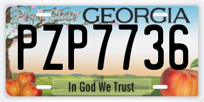GA license plate PZP7736