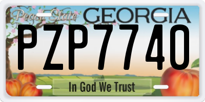 GA license plate PZP7740