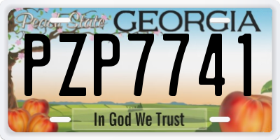 GA license plate PZP7741