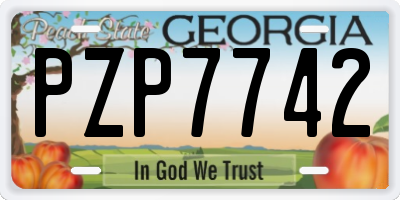GA license plate PZP7742