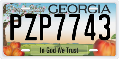 GA license plate PZP7743
