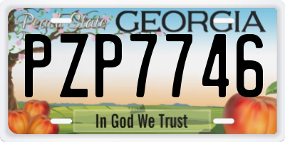 GA license plate PZP7746