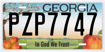 GA license plate PZP7747