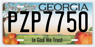 GA license plate PZP7750