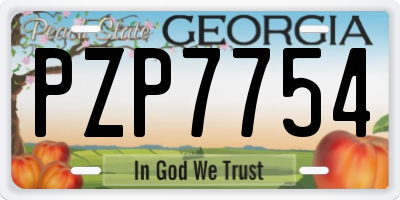 GA license plate PZP7754