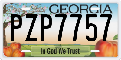 GA license plate PZP7757