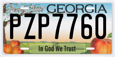 GA license plate PZP7760