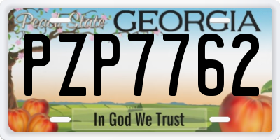 GA license plate PZP7762