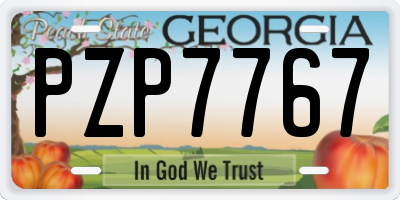 GA license plate PZP7767