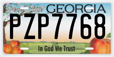 GA license plate PZP7768