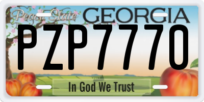 GA license plate PZP7770