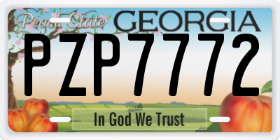 GA license plate PZP7772