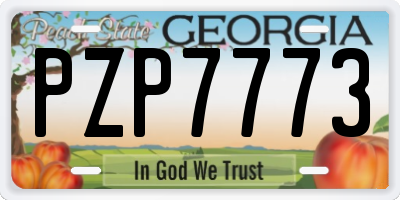 GA license plate PZP7773