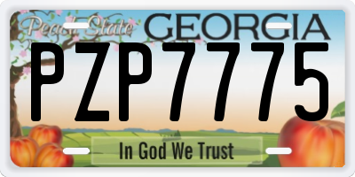 GA license plate PZP7775