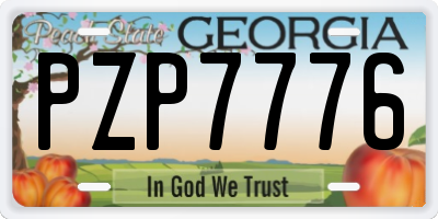 GA license plate PZP7776