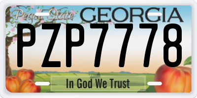 GA license plate PZP7778