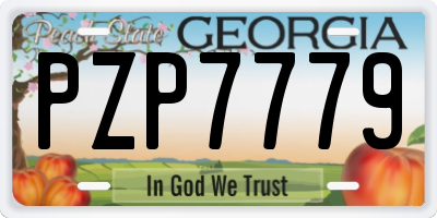 GA license plate PZP7779