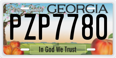 GA license plate PZP7780