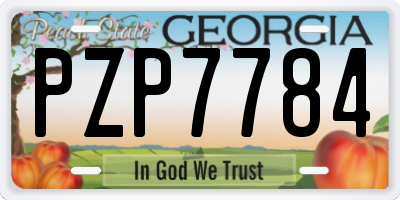 GA license plate PZP7784
