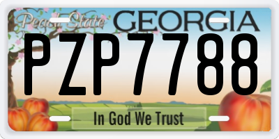 GA license plate PZP7788