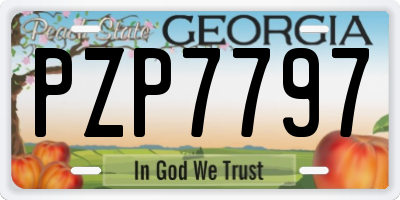 GA license plate PZP7797