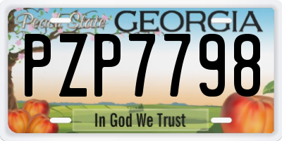 GA license plate PZP7798