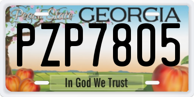 GA license plate PZP7805