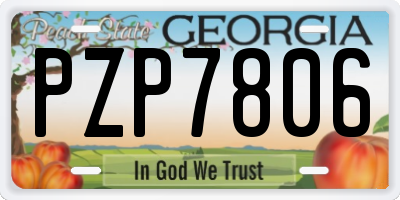 GA license plate PZP7806