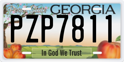 GA license plate PZP7811