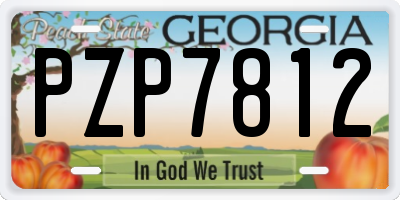 GA license plate PZP7812