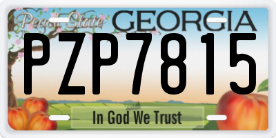 GA license plate PZP7815
