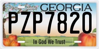 GA license plate PZP7820