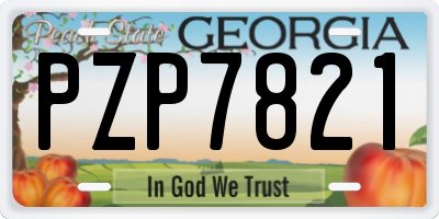 GA license plate PZP7821