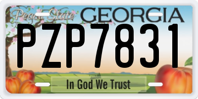 GA license plate PZP7831