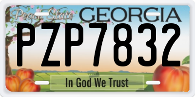 GA license plate PZP7832