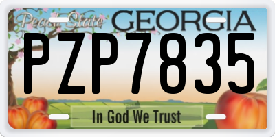 GA license plate PZP7835