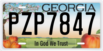 GA license plate PZP7847