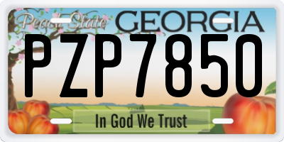GA license plate PZP7850