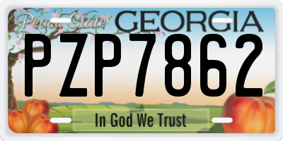 GA license plate PZP7862