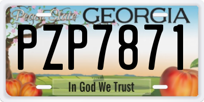 GA license plate PZP7871