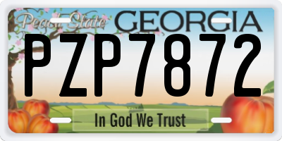 GA license plate PZP7872