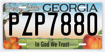 GA license plate PZP7880