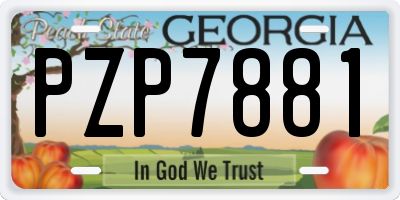 GA license plate PZP7881