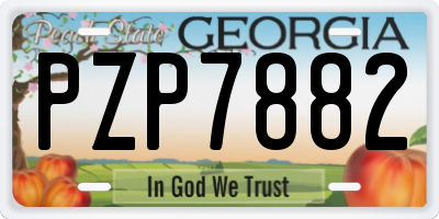 GA license plate PZP7882