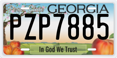 GA license plate PZP7885