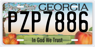 GA license plate PZP7886