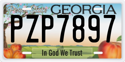 GA license plate PZP7897