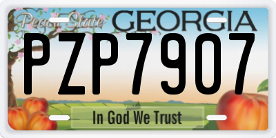 GA license plate PZP7907