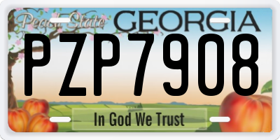 GA license plate PZP7908