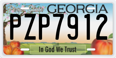GA license plate PZP7912
